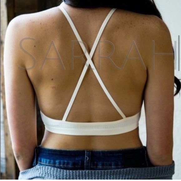 SALE Cream Beige Ivory New Edgy Chic Comfy Crochet Bralette Bra Brami - Picture 7 of 11